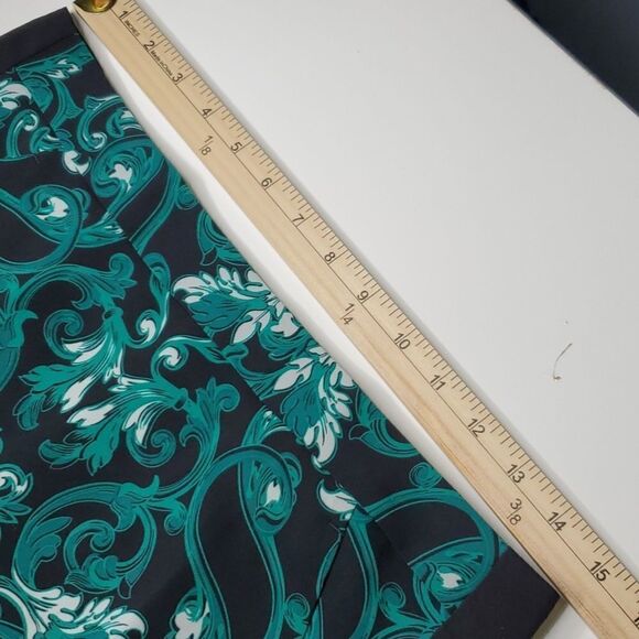 6 INC STRETCH CAREER POCKETS INTERNATIONAL CONCEPTS SKIRT GREEN BLACK MEDIUM - Picture 8 of 10
